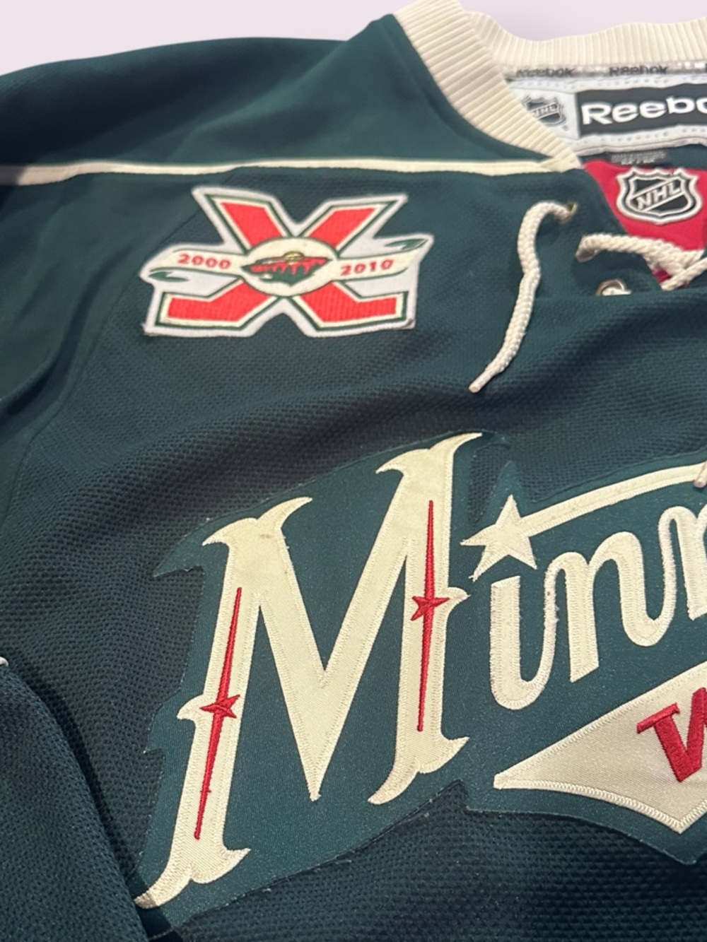 Men's Reebok Minnesota Wild Hockey Jersey 10th Anniversary Staubitz #16 Sz Med - Picture 8 of 11